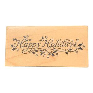 PSX Designs Happy Holidays E079 Mounted Rubber Stamp Christmas Cards Bakery Tags